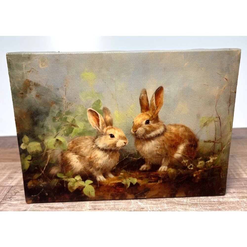 Bunnies Oil Painting Printed On Canvas-Rabbit Art Prints Home Decor